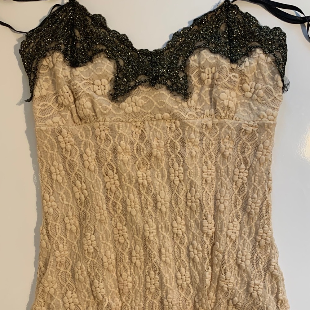 Tan and black cami